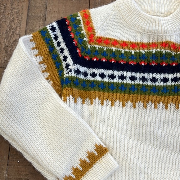 Handmade retro pattern knit crewneck sweater - Picture 2 of 5
